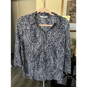 ALIA Petites Button-Up Blouse